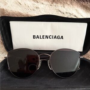Balenciaga Silver and Black Sunglasses